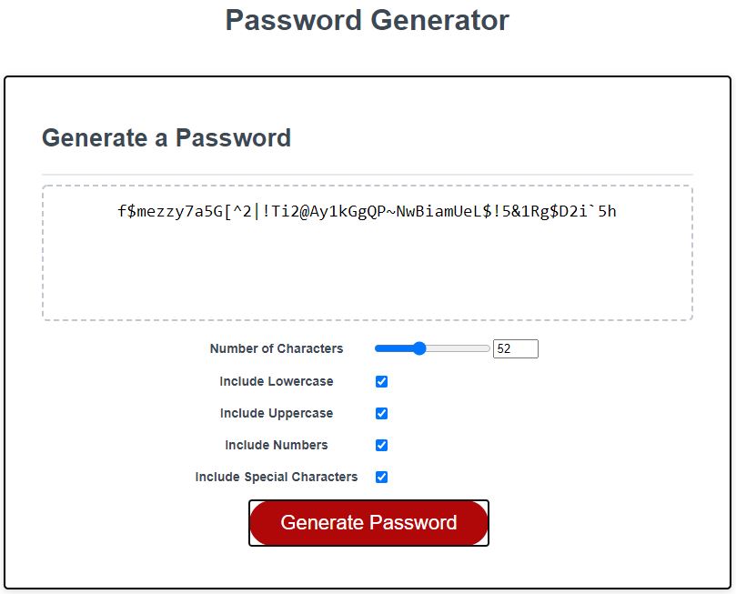 password generator screenshot