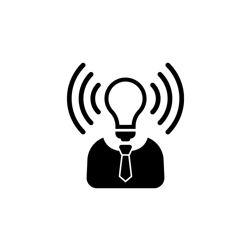 lightbulb with a suit and tie below it